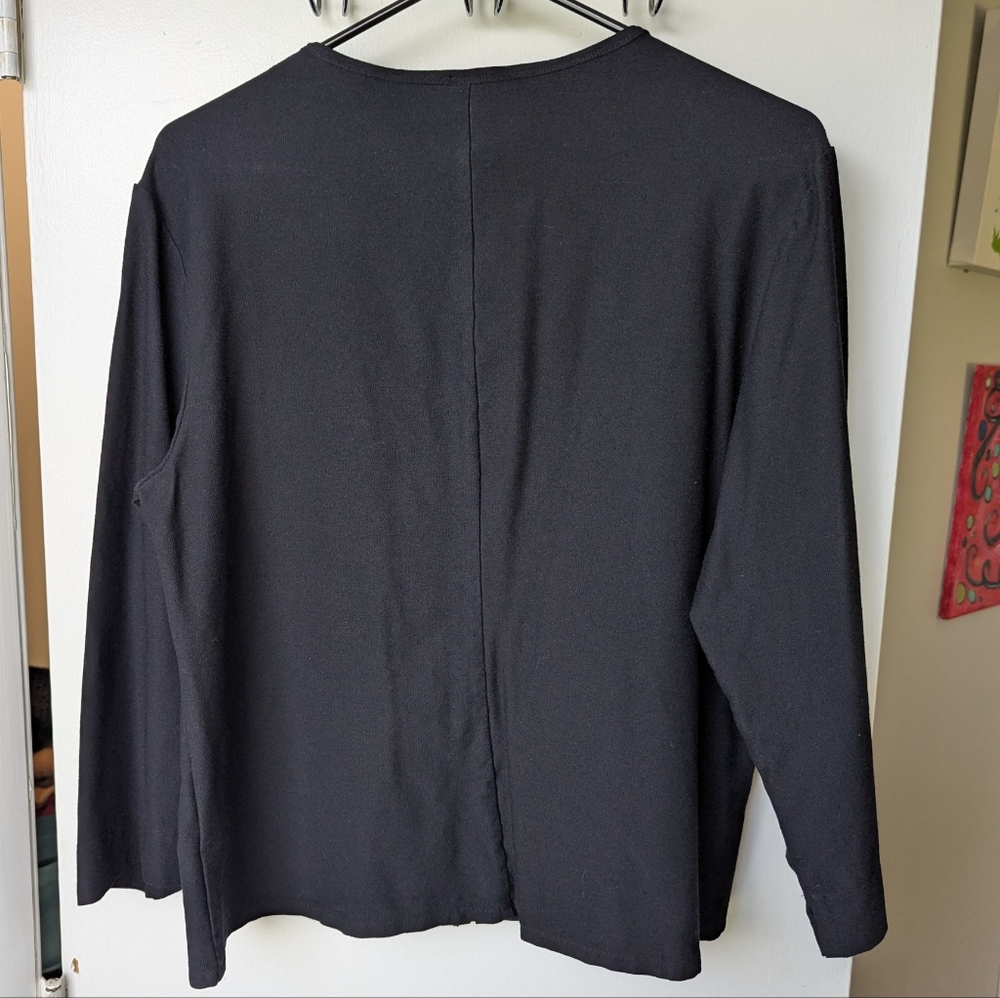 Vintage Eileen Fisher Black Zip-Up Jacket Size XL - Picture 2 of 8